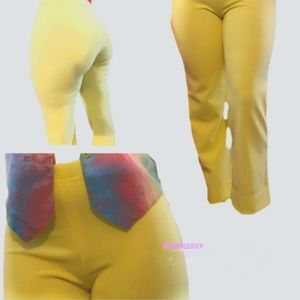 Vintage High Waisted Yellow Pants